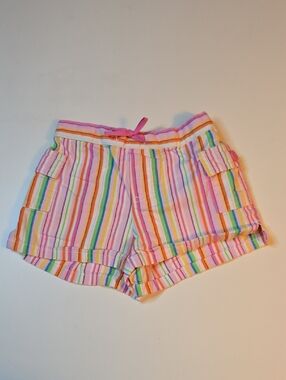 Circo Girls Multi-Striped Cotton Shorts - Pastel Rainbow